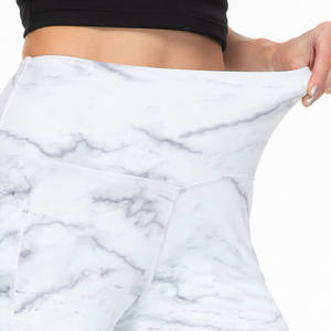 Custom Design Buttery Soft Double Side Brushed Hybrid Digital Printed Women Capri <b>Leggings</b> <b>Pockets</b> Elastic Waist Yoga <b>Leggings</b> - Product Image 2