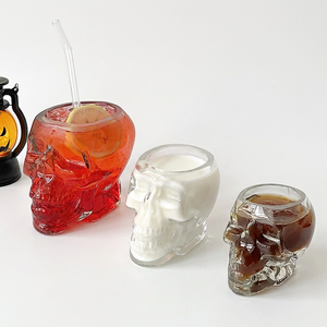 Vaso de <span class=keywords><strong>Cristal</strong></span> para Cóctel con Forma de <span class=keywords><strong>Calavera</strong></span> de 80 ml, Hecho a Mano, Vaso Creativo 3D para Whisky, Venta al Por Mayor - Product Image 1