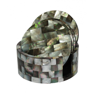 Posavasos cuadrados modernos con incrustaciones de perlas Madre, accesorios de mesa de PC de resina ligera, precio de fábrica directo, mopa de té y café, almohadillas para alfombrillas con incrustaciones - Product Image 2