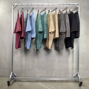 ชุดซัก2ชิ้นคุณภาพสูงน้ำหนักเบาสำหรับผู้ชายชุดผ้าฝ้าย100% ระบายอากาศได้ดีกางเกงขาสั้นลำลองไซส์ใหญ่เสื้อเชิ้ตฤดูหนาว - Product Image 5