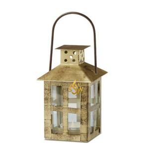 Lanterne en verre et métal en laiton vintage de l'Inde Lanterne à bougie suspendue décorative avec pot à bougie unique pour la décoration intérieure et extérieure - Product Image 4