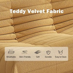 Loveseat, silla amarilla de 2 plazas, silla resistente al agua para chimenea, sofá grande de alta densidad para adultos y adolescentes - Product Image 6