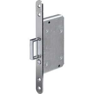 BKS Steel Silver Rounded 393 Sliding <b>Door</b> Mortise Lock for Bicycle 20/55mm with <b>Spring</b> Handle and Release Button - Product Image 1
