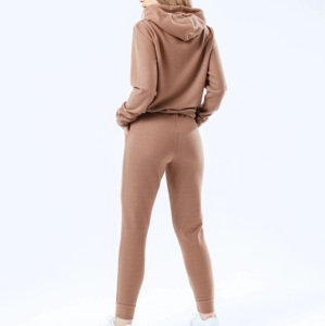 <b>Brown</b> color Tracksuit for Women Pullover Hoodie and <b>Jogger</b> Pants Set Casual Two Piece Sportswear Outfit for Gym & Streetwear - Product Image 4