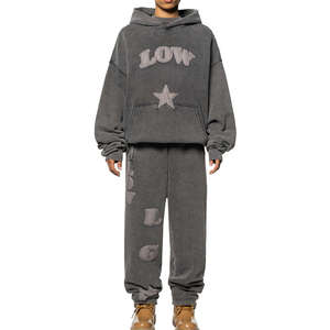 Sweat à capuche personnalisé avec logo, en polyester/coton, effet délavé numérique, grande taille, en molleton épais, coupe oversize, délavé à l'acide - Product Image 4