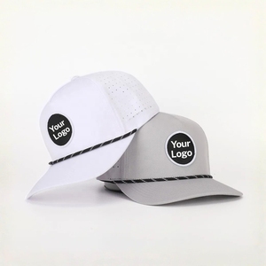 Global Supply Water Resistance Golf Hat Custom Embroidery Patch Logo Twisted Rope 5 Panel Laser Cut Holes <b>Cap</b> Injae Vina Golf VN - Product Image 4