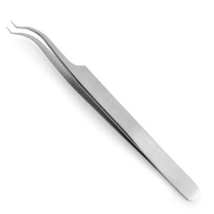 Pinzas de aislamiento de alta calidad, doble curva, puntos rectos afilados con punta de fibra, agarre perfecto para las pestañas, nunca se desliza - Product Image 1