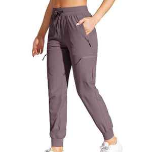 Pantalones de Jogger para mujer Tela elástica suave Cintura con cordón Ajuste cómodo para el Salón del hogar Viajes o Fitness - Product Image 1