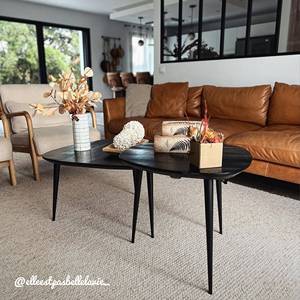 โต๊ะกาแฟซ้อนกันไม้มะม่วงสีดำทันสมัย - Product Image 2