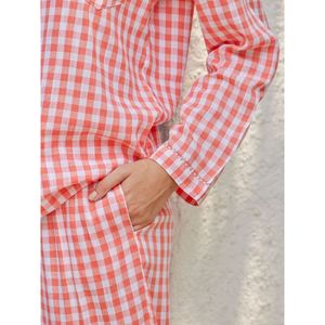 Neer Cotton <b>Pajama</b> Set-Breathable Summer <b>Plaid</b> Pj's with Elastic Waist - Product Image 6