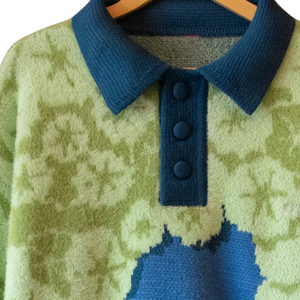 Pull en tricot à motif paysager, fil texturé duveteux, design tricoté paysager, vêtement d'hiver de qualité supérieure, doux, confortable, coupe décontractée - Product Image 5