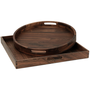 Plateau de service en bois Top vente plateau en bois de luxe décoration plateau de service en bois fabriqué à la main de luxe - Product Image 5