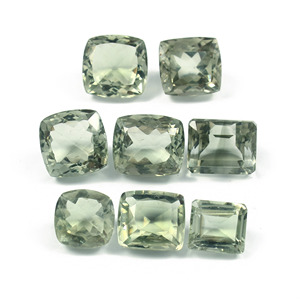 พลอยอเมทิสต์สีเขียวธรรมชาติเจียระไนทรงเบาะอัญมณีหลวม8ชิ้น11-14มม. - Product Image 2