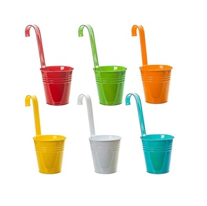 Jardinière de garde-corps en métal coloré suspendu porte-fleurs décoratif pour la maison balcon Patio jardin décor plante support - Product Image 1