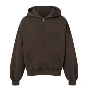 Sweat à capuche zippé décontracté pour hommes avec tissu léger idéal pour se prélasser, courir et être confortable au quotidien - Product Image 1