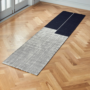 Tapis en laine fait main de style marocain moderne noir et blanc antidérapant et lavable pour la maison et la chambre d'enfants - Product Image 2
