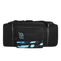 Sac de transport pour équipement de cricket CA PRO 10000 avec roulettes, en polyester 600D durable, noir/bleu