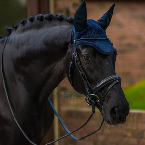 Bonnet anti-mouches pour chevaux, couvre-oreilles au crochet, design léger, respirant et lavable, fabriqué au Pakistan, excellent pour une protection confortable - Product Image 3