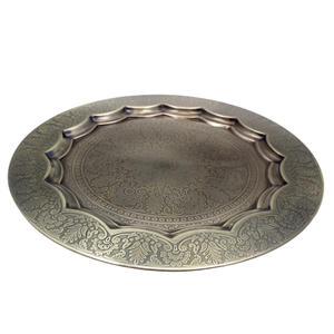 Ensemble de 2 plateaux en métal de forme ronde plateau de lavage blanc plat et assiette personnalisés faits à la main en vrac vente en gros - Product Image 5