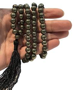Stone Mala Pyrite Beads Healing Natural Mala Crystal Necklace Beads 108 Natural Gemstone Crystal Mala Wholesalers - Product Image 2