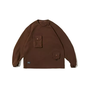 Moda para invierno Sudadera de alta calidad para hombre con punto de gofre y bolsillo de carga Logotipo personalizado Casual DDP Envío - Product Image 2