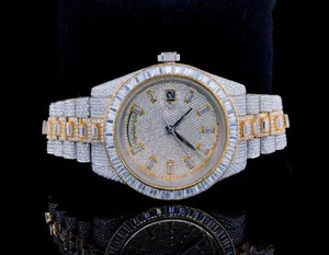 Montre de luxe en moissanite et diamants Montre automatique en acier inoxydable Montre entièrement glacée Montre Hip Hop Prix de gros - Product Image 1