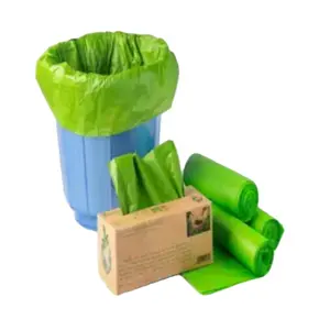 Tas sampah berbasis Bio cetak Logo kustom untuk penggunaan industri dan domestik tersedia untuk ekspor jumlah besar