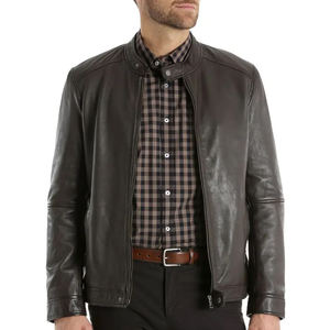 Chaqueta de cuero para hombre de material duradero disponible en venta al por mayor chaqueta de cuero antiarrugas totalmente personalizada para hombre - Product Image 2