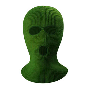 Cagoule de qualité personnalisée tricotée brodée couvrant tout le visage 3 trous masque de ski bonnet d'hiver pour hommes et femmes - Product Image 4