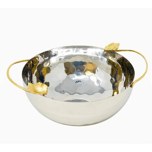 Cuenco redondo de Metal martillado de la más alta calidad, cuenco de mesa antiguo con acento Floral para vajilla de Hotel, cuenco para servir aperitivos - Product Image 4