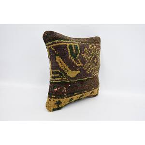 Brown <b>Bohemian</b> Kantha Pillow 12x12 Inch Wool Patchwork Vintage Floral Print Woven Decorative Cushion for <b>Bedding</b> Floor Portable - Product Image 3