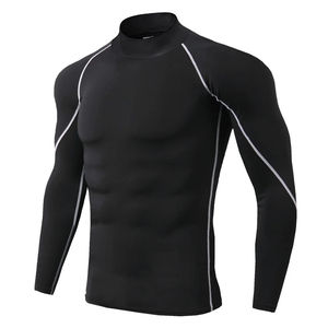 Haut de compression sport taille haute pour homme T-shirt de gymnastique à manches longues à séchage rapide pour musculation et course à pied Fitness Rashguard - Product Image 3
