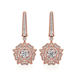 Pendientes de Diamantes con Diseño Floral - Product Image 1