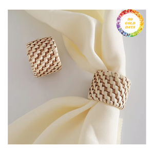 ห่วงรัดผ้าเช็ดปากทำมือจากเส้นใยธรรมชาติเหมาะสำหรับติดตั้งบนโต๊ะใช้ในงานแต่งงานหรือร้านอาหาร - Product Image 6