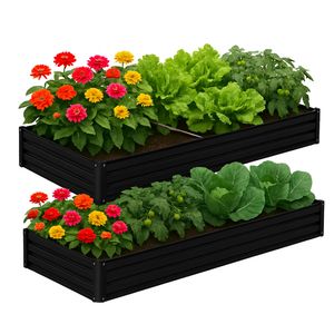 Vente en gros Jardinière surélevée en acier galvanisé de 12x4x1ft Boîtes de jardin ondulées en métal pour le jardinage et la décoration intérieure - Product Image 4