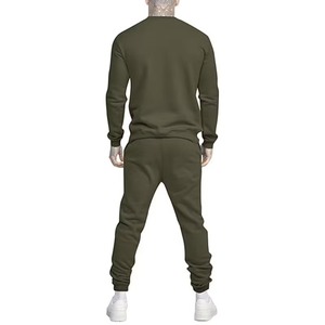 Conjunto de chándales de poliéster/algodón para hombre, chándal polar para correr, manga larga, informal, 2 piezas, transpirable, a prueba de viento, alta calidad - Product Image 3