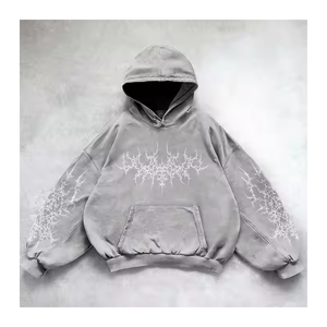 Sudadera con Capucha de Algodón Orgánico 100% Fabricada en Pakistán, Estilo Vintage, Lavado Ácido, Personalizable, de la Mejor Calidad para Hombre - Product Image 2