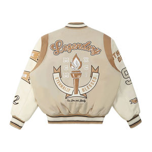 Nouvelle veste universitaire en cuir brodée en chennille respirante, style streetwear d'hiver pour hommes - Product Image 2