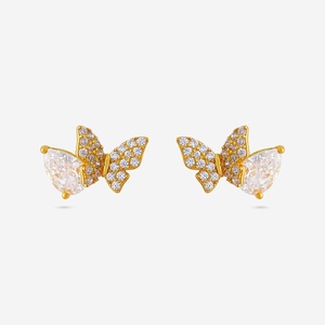 92.5 <b>Silver</b> <b>Stud</b> <b>Earrings</b> Butterfly Shape for Gift - Product Image 1