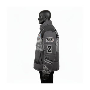 Veste matelassée pour homme, tissu polyester 380 GSM Premium, tissu matelassé chaud d'hiver, broderie à empiècements avec logo personnalisé - Product Image 5