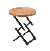 Excellente qualité Design unique Vente à chaud Mobilier industriel Mango Ruff Bois Base en métal Table basse centrale