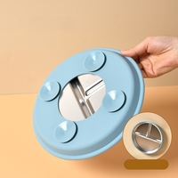 Assiettes pour enfants en acier inoxydable incassables Lifetop Assiette divisée de 9 "avec aspiration en silicone pour bébés, plats pour collations pour bébés