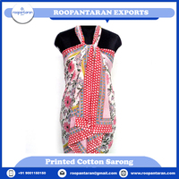 Sarong en coton imprimé à la main par le meilleur fabricant indien, séchage rapide, motif floral, 2 pièces, pour la maternité, paréo de plage avec partie avant