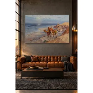 Impression sur toile Fida Bridgman Camel Caravan on the Atlantic Coast - Product Image 3