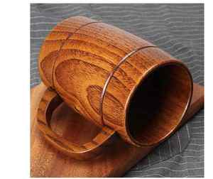 Tasse en bois fabriquée à la main pour café et thé avec un charme rustique large d'aspect naturel par Tradebyd - Product Image 6