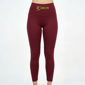 Leggings Deportivos de Cintura Alta Color Granate para Mujer, Pantalones de Yoga de Compresión Personalizados OEM, Ropa Deportiva - Product Image 1