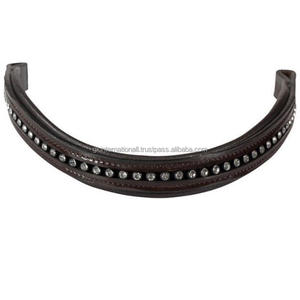 ที่มีคุณภาพสูงทนทานสีดำหรือฮาวานาสีน้ำตาลหนังเบาะม้าคิ้วกับประกายฝังคริสตัล Bling คิ้ววง - Product Image 2