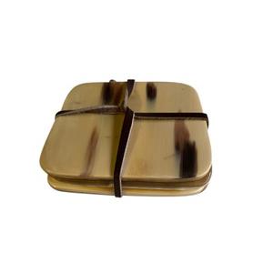 Posavasos de Cuerno de Alta Calidad para el Hogar y Restaurantes, Juego de 4 con Color de Cuerno Natural y el Mejor Pulido, Gran Venta - Product Image 1