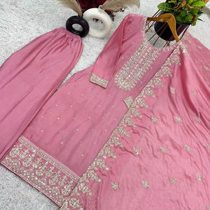 Designer haut-bas et Dupatta avec broderie séquence travail - Product Image 1