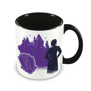 Mug de mercredi - Design fantaisie style western dessin animé pour adolescents, double paroi 200 ml, compatible lave-vaisselle, pour cadeaux d'Halloween - Product Image 2